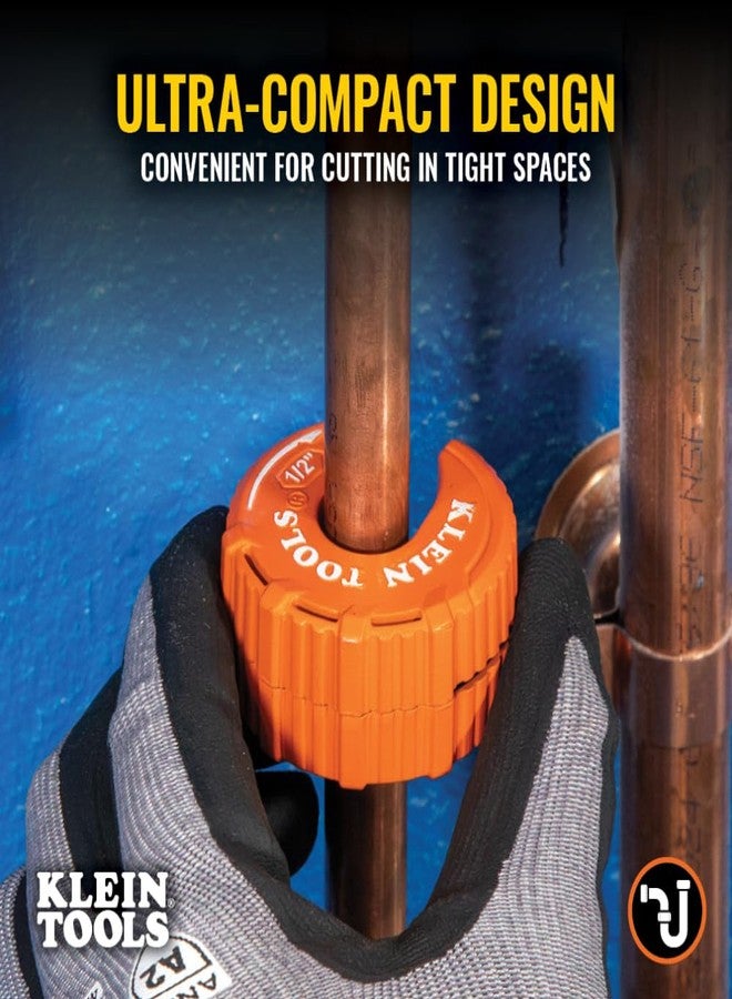 Klein Tools 50055 C-Style Copper Tubing Pipe Cutter Tool, 1/2-Inch Cutting Capacity, Ultra-Compact Design for Tight Spaces - Image 3