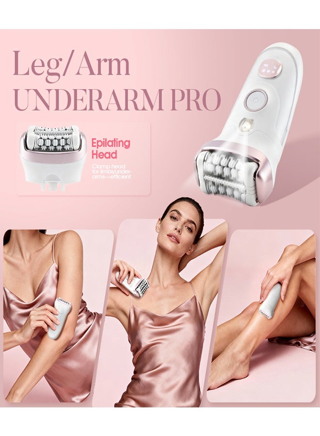 DSP Epilator for Women, 2 in 1 Epilator Hair Removal for Women, Epilators Hair Remover for Leg Arm with 96 Tweezers & Smart Light ,Rechargeable & LED Display,Cordless Electric Lady Shaver & Trimmer for Face, Chin, Arm, Leg, Armpit, Bikini,8500RPM 70575 - Image 3