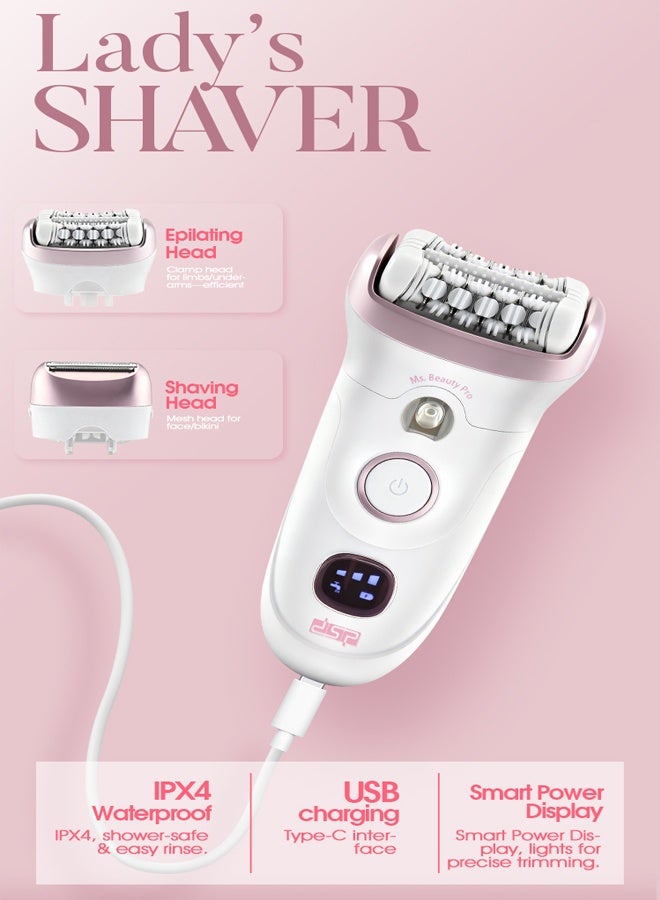 DSP Epilator for Women, 2 in 1 Epilator Hair Removal for Women, Epilators Hair Remover for Leg Arm with 96 Tweezers & Smart Light ,Rechargeable & LED Display,Cordless Electric Lady Shaver & Trimmer for Face, Chin, Arm, Leg, Armpit, Bikini,8500RPM 70575 - Image 5
