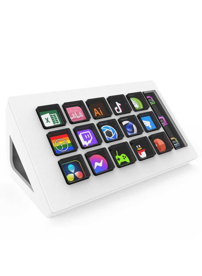MiraBox Streamdeck Visual Control Console with 15 Custom Keys, Touchscreen Dial, Smart Streaming Keyboard for OBS and Workflows - Image 1