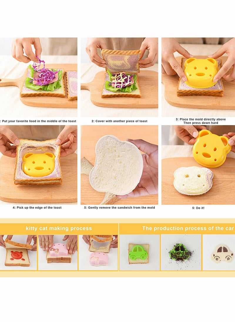 KASTWAVE 3 Pack Bear Shape Sandwich Cutter and Sealer, Uncrustable Sandwich Maker, Cut and Seal, Lunchbox and Bento Box  - Image 5