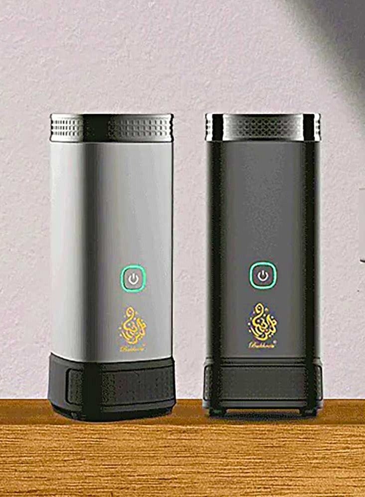 Bakhoor Electronic Car Incense Burner with Oud Box Storage and Lock Safety Function Gray Color - Image 3