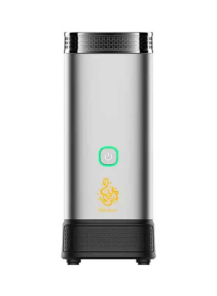 Bakhoor Electronic Car Incense Burner with Oud Box Storage and Lock Safety Function Gray Color - Image 1