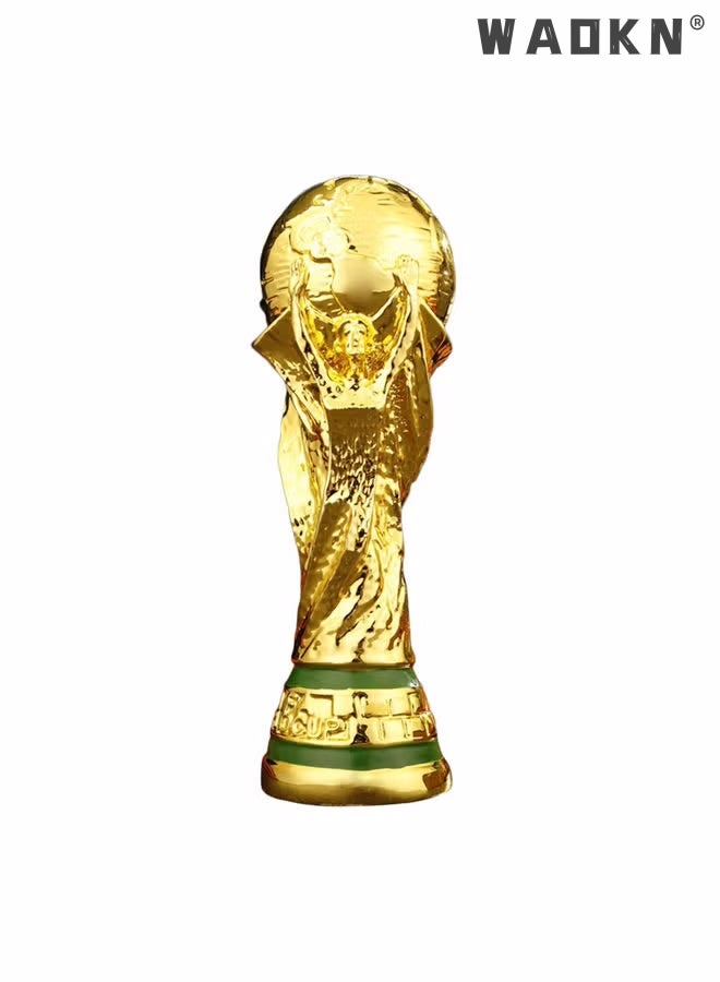 WAOKN World Cup Replica Trophy, Resin Soccer Sports Fan Memorial Prize, Football Champion Souvenirs for Bedroom Office Desktop Decoration Size 21cm Champion Trophy/souvenir Mascot World Cup  - Image 1