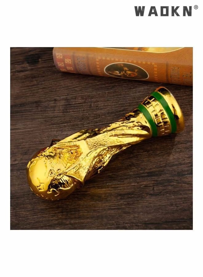 WAOKN World Cup Replica Trophy, Resin Soccer Sports Fan Memorial Prize, Football Champion Souvenirs for Bedroom Office Desktop Decoration Size 21cm Champion Trophy/souvenir Mascot World Cup  - Image 3