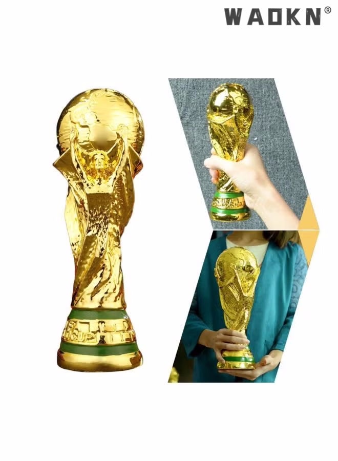 WAOKN World Cup Replica Trophy, Resin Soccer Sports Fan Memorial Prize, Football Champion Souvenirs for Bedroom Office Desktop Decoration Size 21cm Champion Trophy/souvenir Mascot World Cup  - Image 5