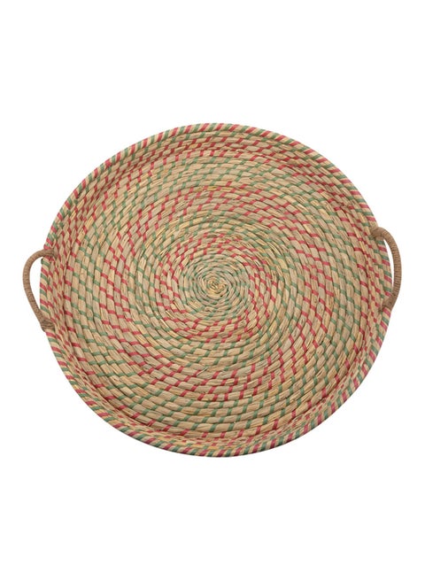 Woven wicker heritage dish, Beige, 45 Cm