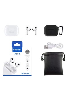 HainoTeko Air-4 Wireless Bluetooth Earbuds Apple & Android Compatibility Built-in Microphone True Wireless Earbuds in-Ear Bluetooth Headphones Earphones Auto Power On/Off Touch Control White  - Image 2