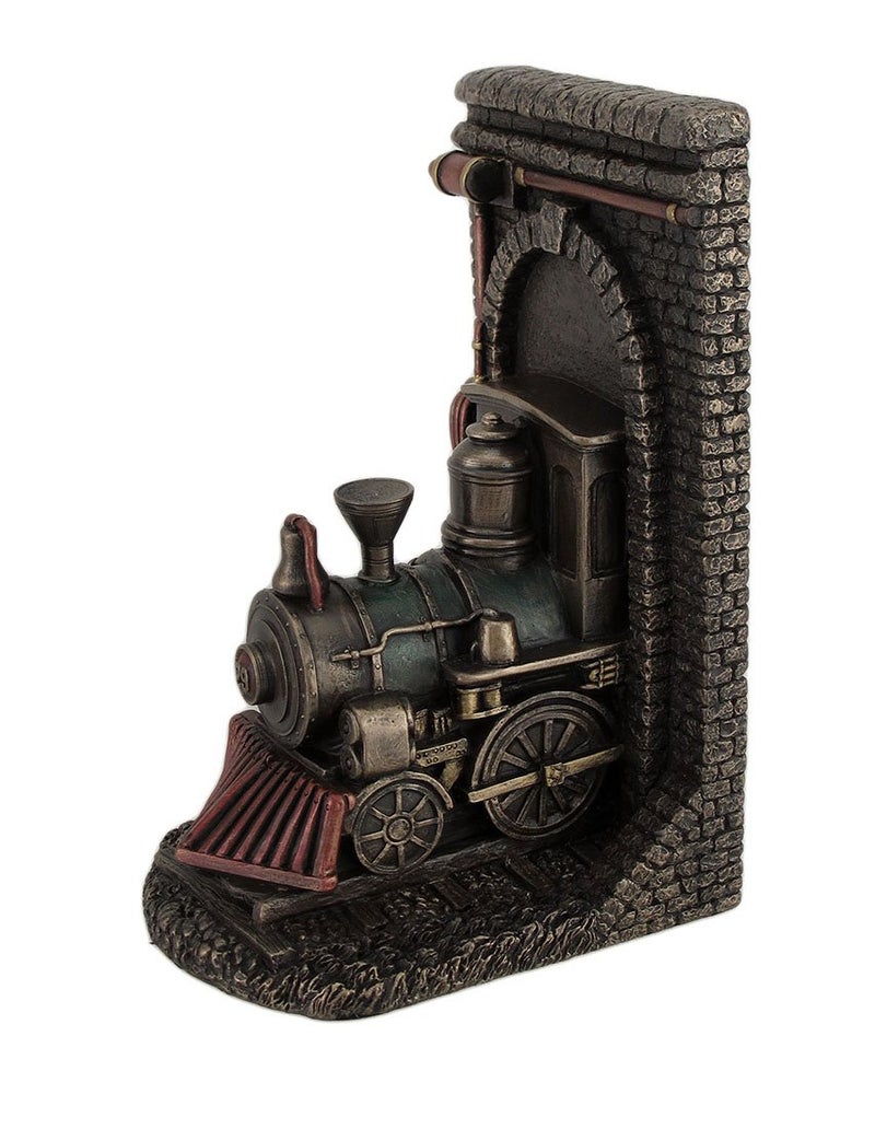 Zeckos Steampunk Steam Locomotive Bronze Finished Single Bookend - Image 2