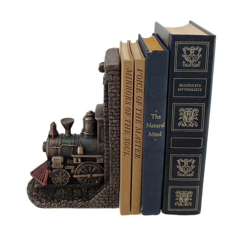 Zeckos Steampunk Steam Locomotive Bronze Finished Single Bookend - Image 5