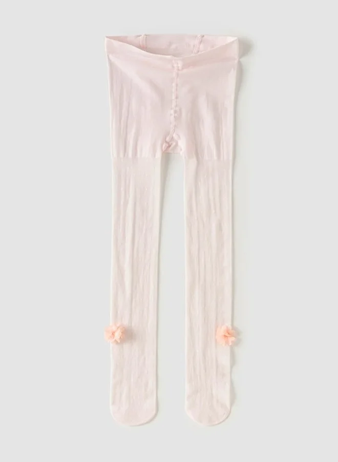 Dave & Bella Pink 3D Flower Tights