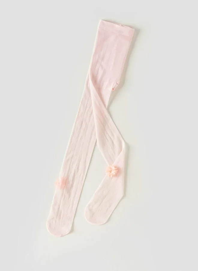 Dave & Bella Pink 3D Flower Tights