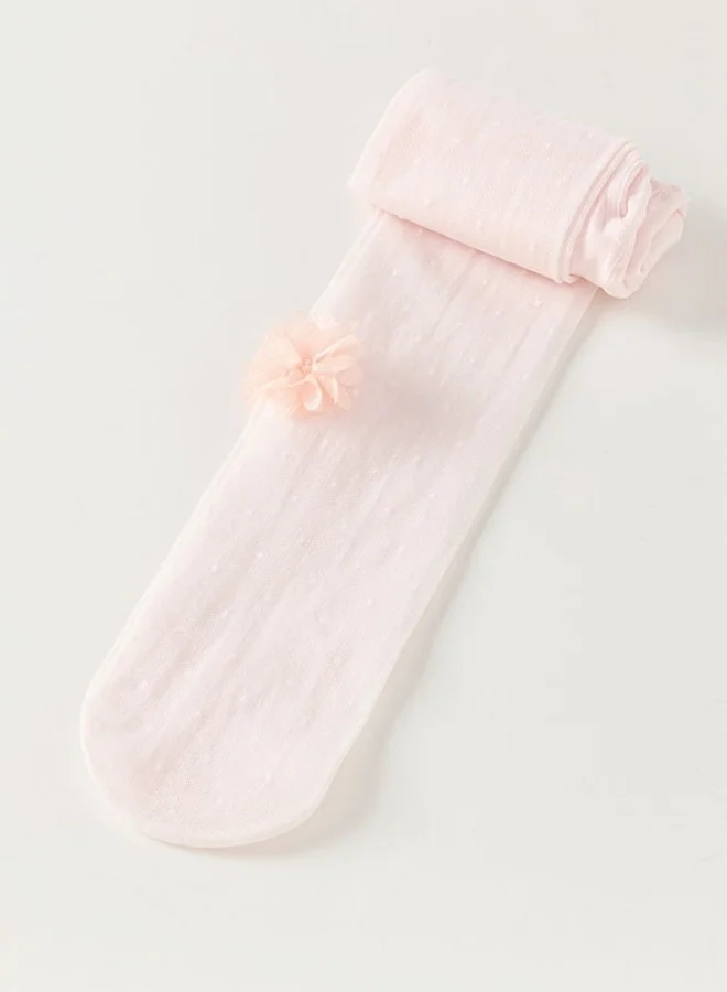 Dave & Bella Pink 3D Flower Tights