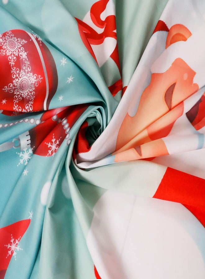 OWENIE Merry Christmas Shower Curtains for Bathroom, Winter Snowflake Funny Santa Claus Fabric Shower Curtain for Christmas Holiday Bathroom Decorations, Polyester Fabric Bath Curtain, 72 W x 72 L - Image 5