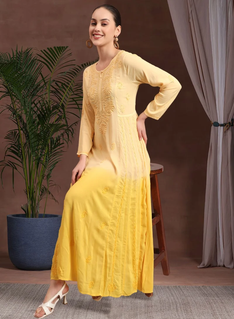 الايا جلابية شيكانكاري مودال مطرزة يدوياً أومبير-AL4018