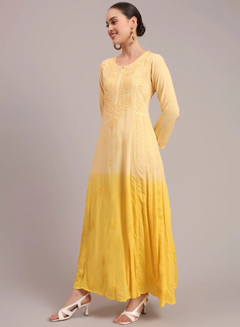 الايا جلابية شيكانكاري مودال مطرزة يدوياً أومبير-AL4018