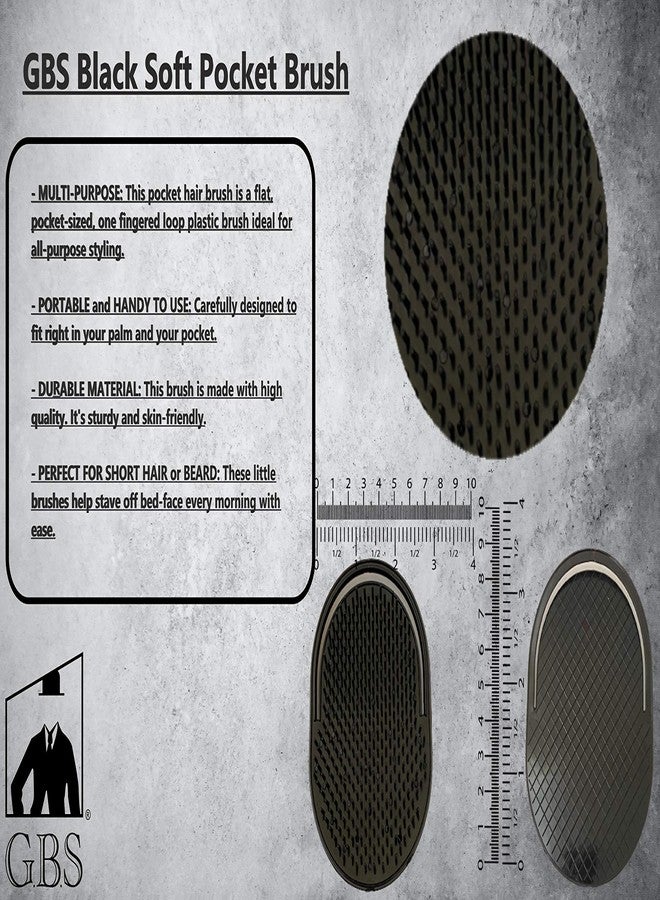 G.B.S Black Pocket Palm Brush for Men’s, Women and Pets Grooming, Black, Pack of 20 Made in U.S.A - Image 2