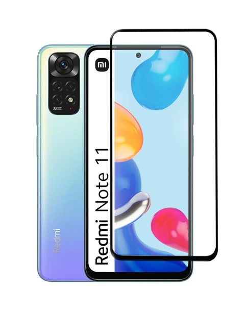 Full Screen Tempered Glass Screen Protector For Xiaomi Redmi Note 11- Black