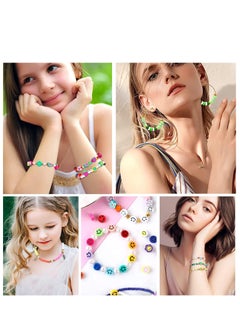 Yoawllty Clay Beads for Bracelet Making Kit, 28 Colors Flat Round Polymer 6mm Clay Beads with Charms Kit and Elastic Strings for Bracelets, Necklace, Earrings  - Image 5