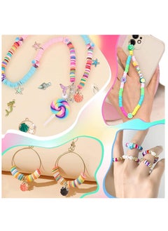 Yoawllty Clay Beads for Bracelet Making Kit, 28 Colors Flat Round Polymer 6mm Clay Beads with Charms Kit and Elastic Strings for Bracelets, Necklace, Earrings  - Image 4