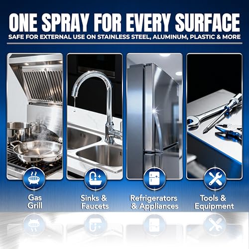 Sheila Shine 1 Gallon Stainless Steel Cleaner and Polish - Cleans, Polishes & Protects Kitchen Appliances, Refrigerators, Sinks, Ovens & Grills - Cleaner for Stainless Steel Appliances - Image 4