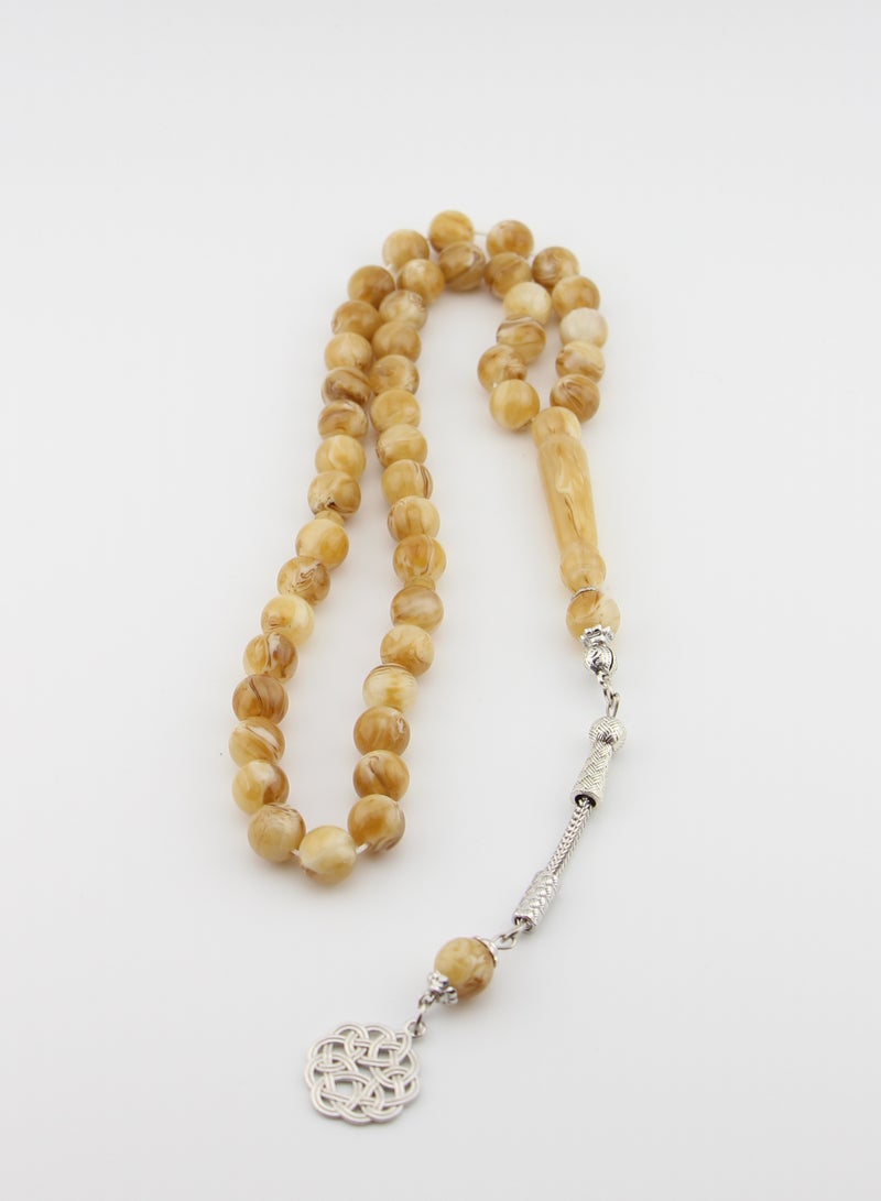 Kamins Collection Amber Resin / 45 Bead / Tasbih / Prayer Beads / Creamy Beige - Image 2