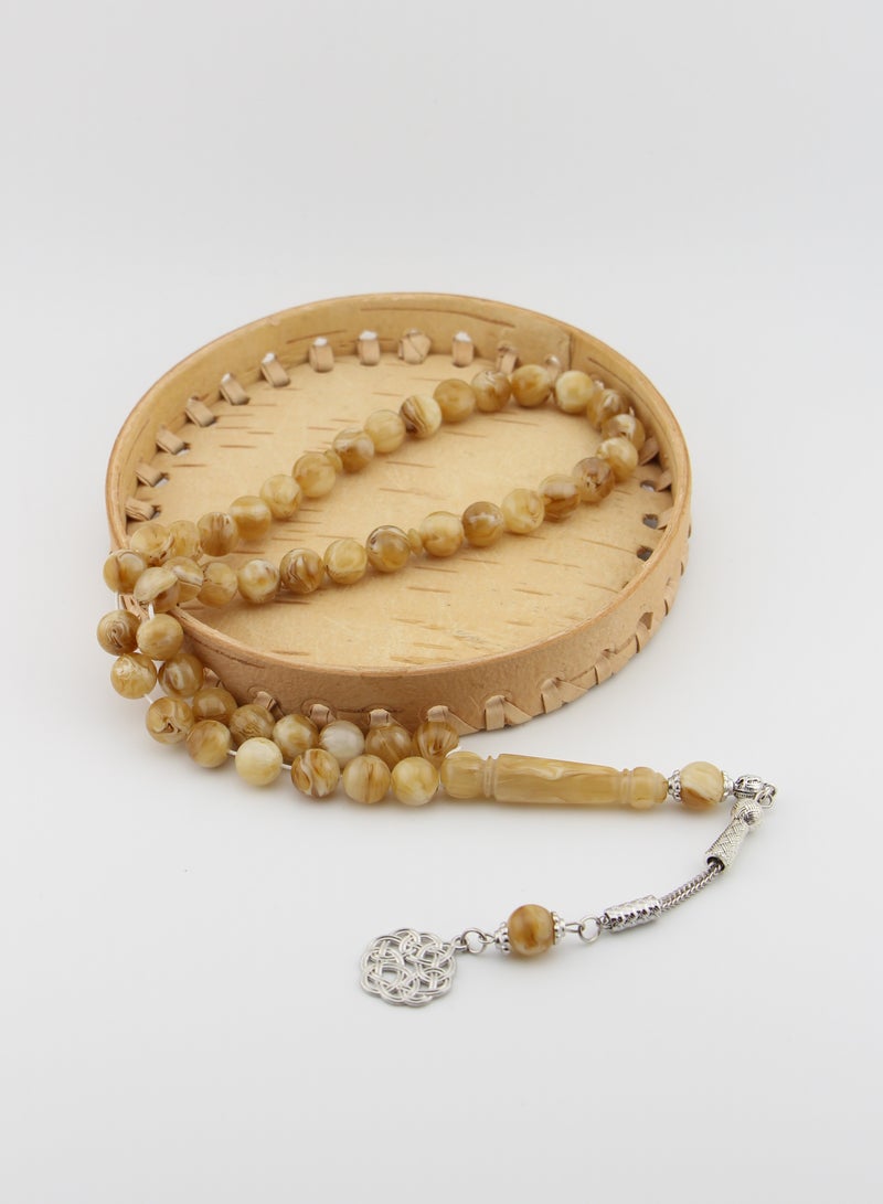 Kamins Collection Amber Resin / 45 Bead / Tasbih / Prayer Beads / Creamy Beige - Image 3