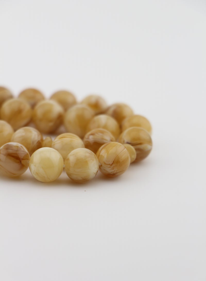 Kamins Collection Amber Resin / 45 Bead / Tasbih / Prayer Beads / Creamy Beige - Image 4