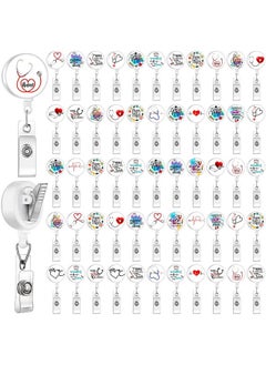 Chinco 72 Pcs Nurse Badge Reel Retractable Badge Holder Cute Nursing Badge Reel Swivel Clip For Nurse Doctor Id Card Holders  - Image 1