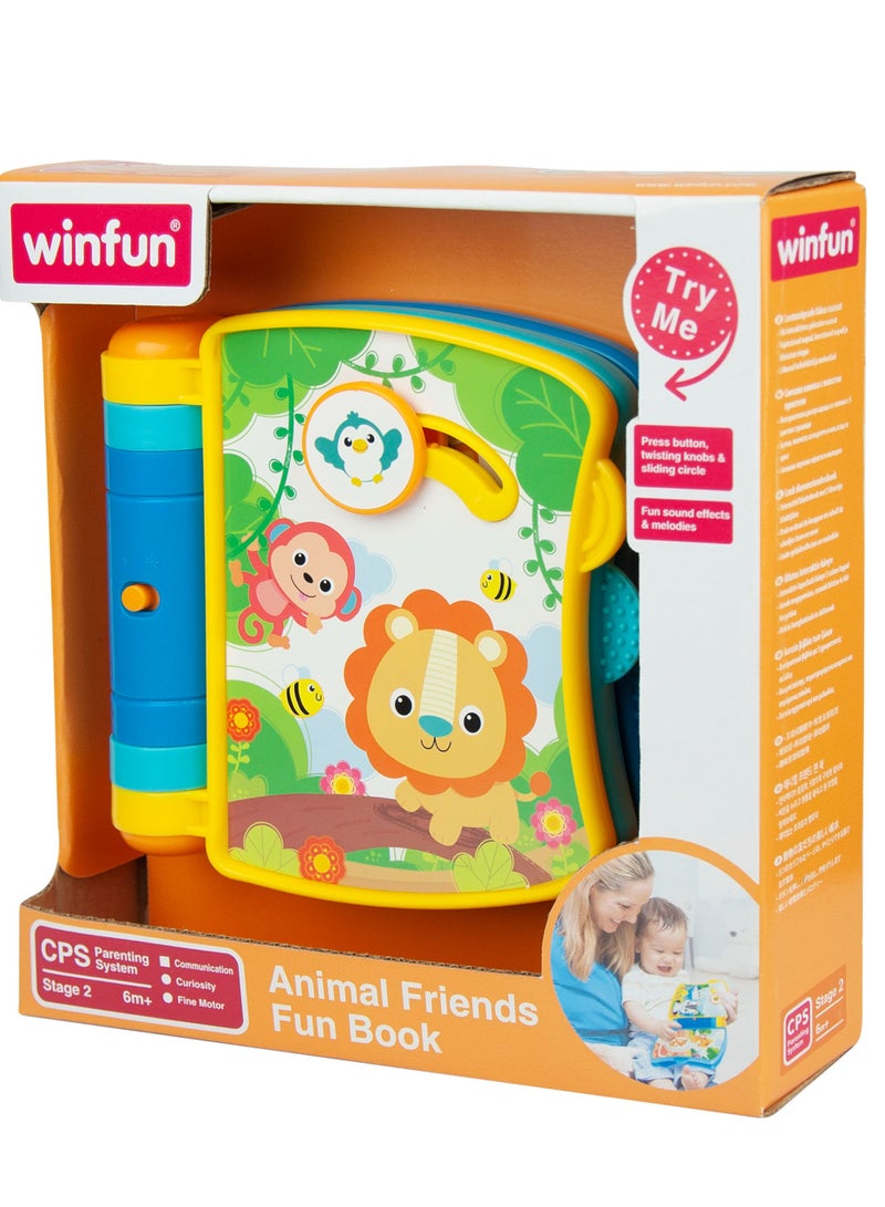 Winfun Animal Friends Fun Book â€“ Interactive Sound & Light Storybook with Animals | Lightâ€‘Up Sound Storybook Featuring Cute Animal Pals | Educational Play Book with Learning Sounds | Infant Ages 3m+ - Image 3