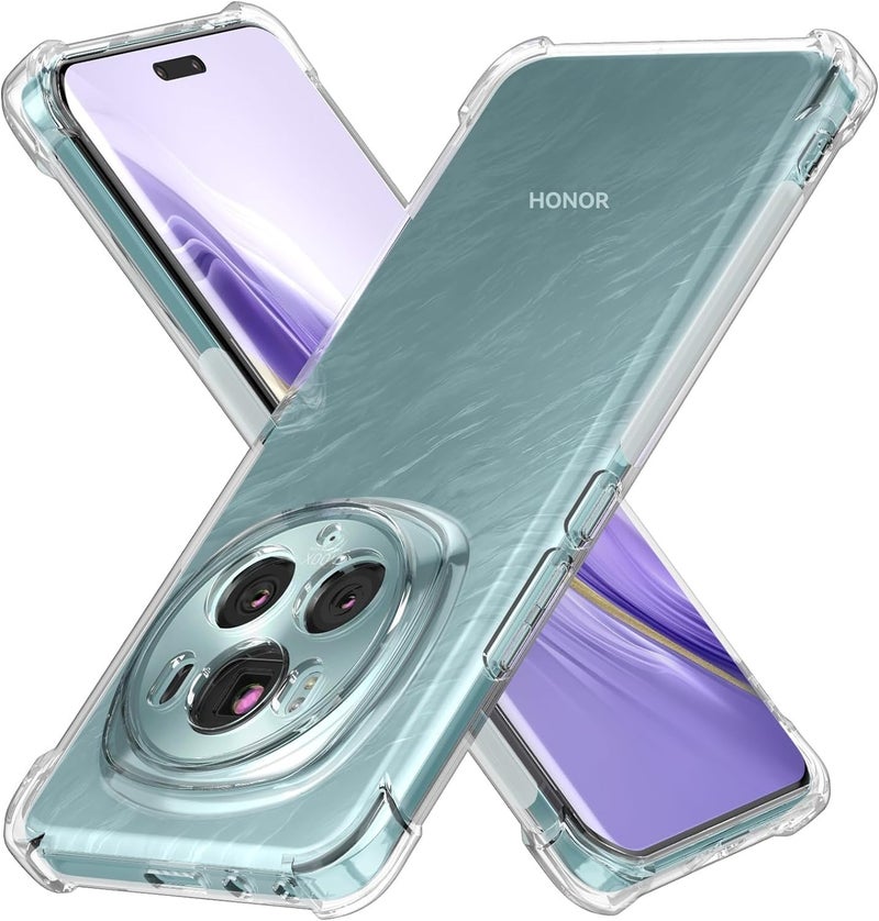 USTIYA Case for Honor Magic 6 Pro 5G Clear TPU Four Corners MilitaryGrade Protection Cover Transparent Soft funda - Image 3