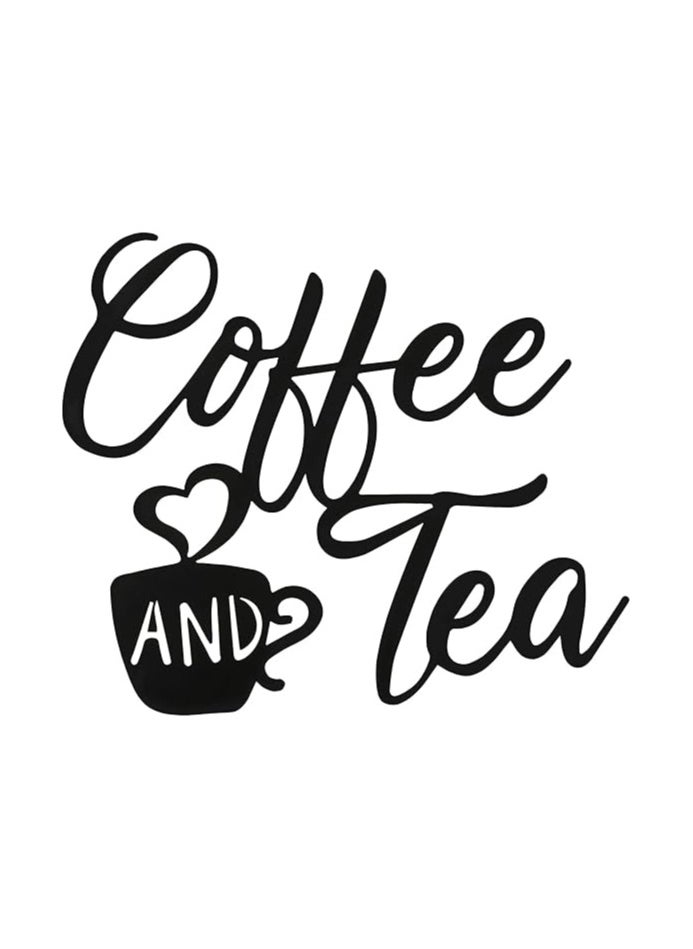 MIRFA Wooden Wall Art With Self Adhesive Base - Black (Coffee And Tea)  - Image 1