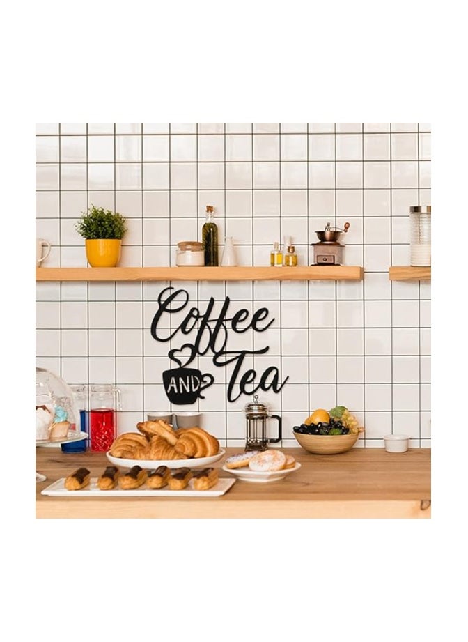 MIRFA Wooden Wall Art With Self Adhesive Base - Black (Coffee And Tea)  - Image 5