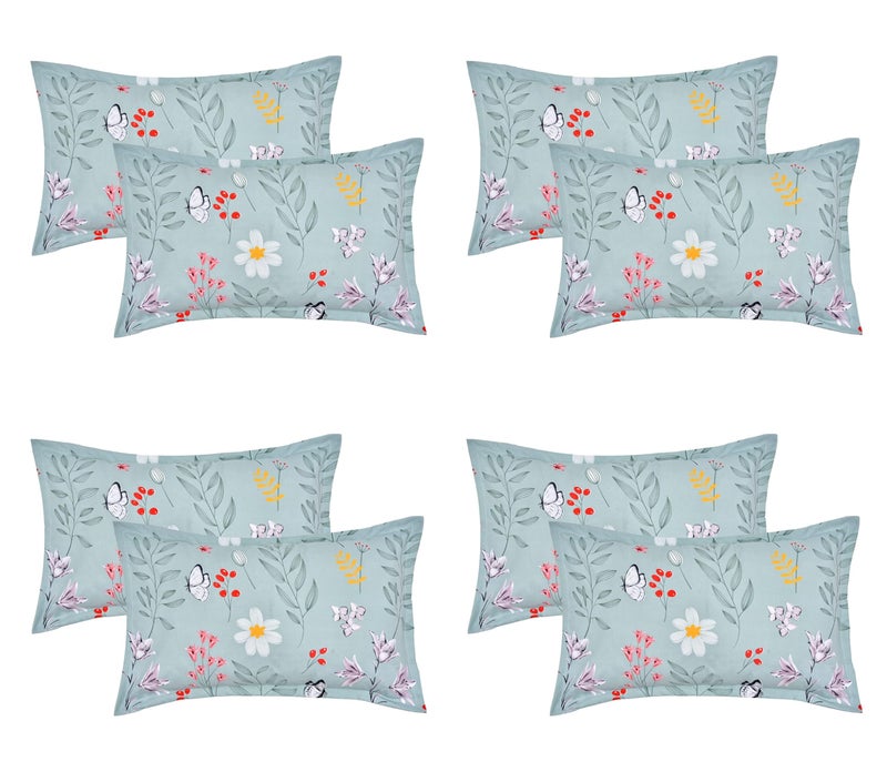RRC Super Soft Brushed Microfiber Cotton Pillow Covers,Set of 4 (Total 8 Pcs) Pillow Covers,17X27(Inches) Pillow Covers (Multicolour) - Image 1