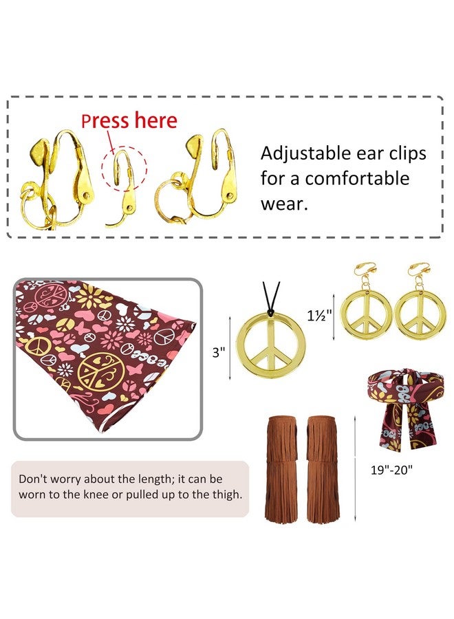 Fairycece Hippie Costume Women 70s Outfits Disco Dress 60s Adults Plus Size 1970s Clothing - Image 5