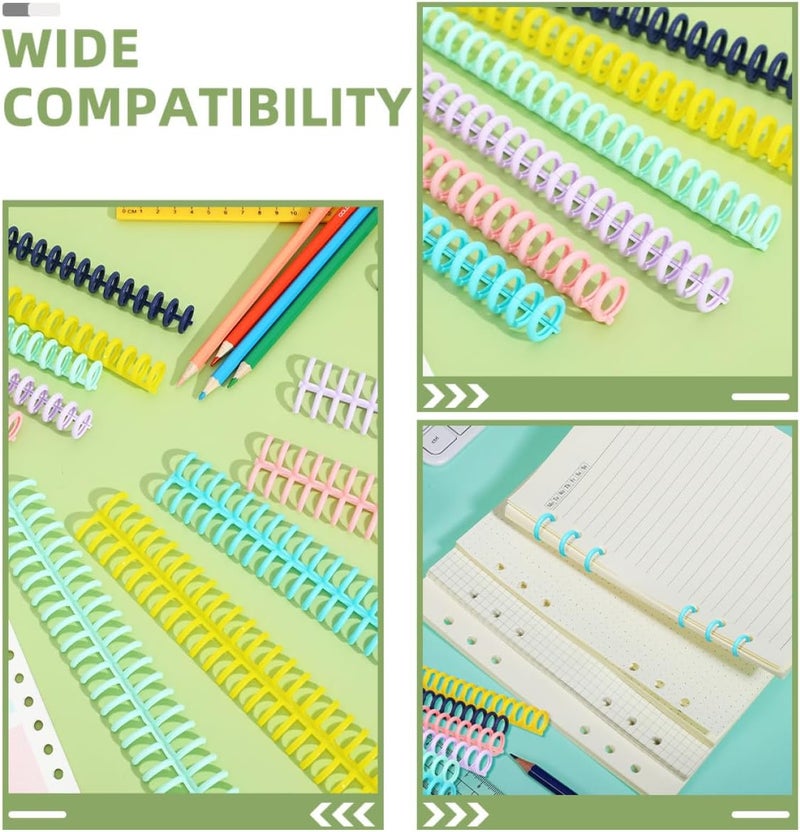 SUPVOX 30pcs Plastic Binding Combs 30-Ring Binding Spines Assorted Colors for DIY Photo Album Notebook and Calendar Making Office Supplies Random Color - Image 3