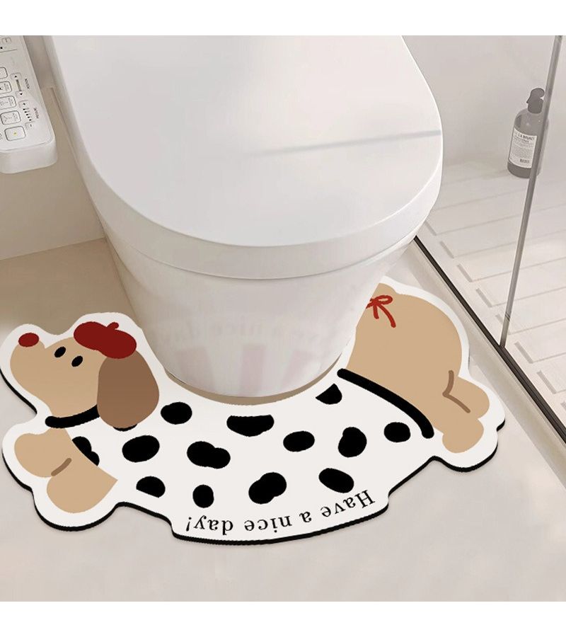 16 20 Adorable Dachshund Dog Shaped U Shaped Bathroom Floor Mat Cartoon Design Anti Splash Urine Absorbent Non Slip 15 75 23 62 Inch - Image 2