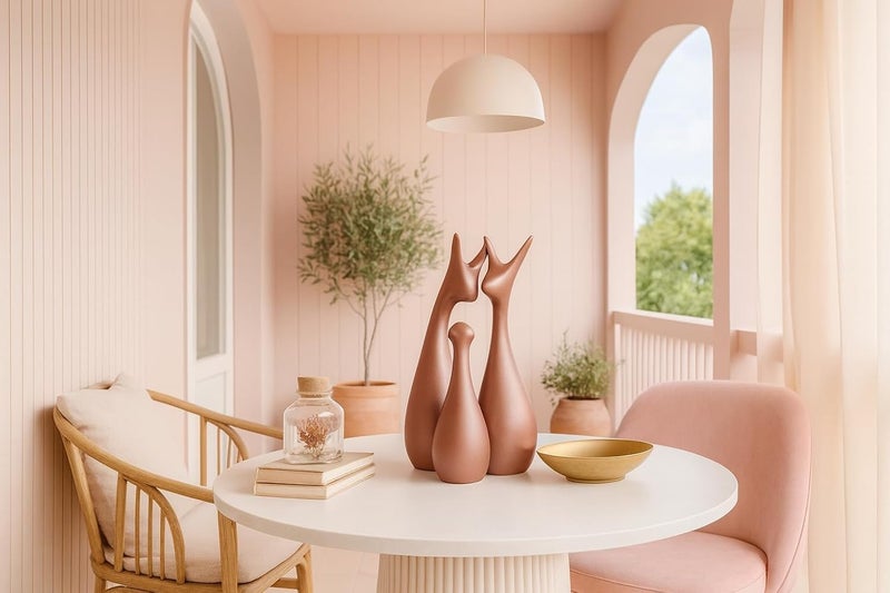 LADROX Muted Metallic Matte Home Decor Lucky Deer Family Ceramic Figurine | Launched for The First time in India - (Set of 3, Bronze) - Image 4