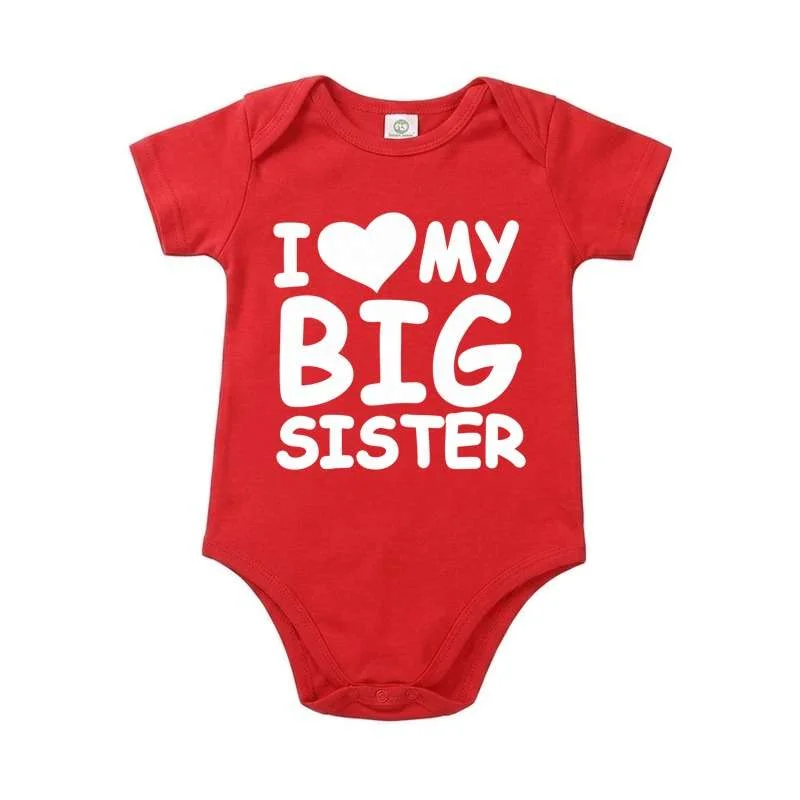 Matching Family Outfits I Love My Big Sister Baby Bodysuit – Cute Infant Onesie for Sibling Announcement, Soft Cotton Baby Romper, Adorable Newborn Outfit, Baby Shower Gift, Family Matching Wear