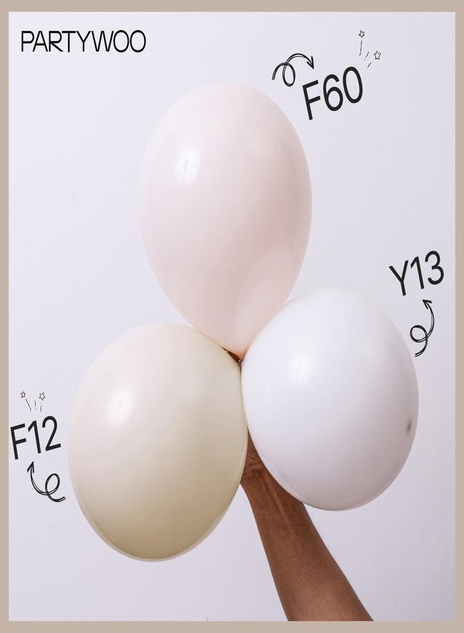 PartyWoo White Sand Balloons 51 pcs 12 Inch Beige Cream Ivory Off White Latex Helium Balloons for Wedding Bridal Graduation Baby Shower Gender Reveal Safari Birthday Party Decorations White-F12 - Image 4