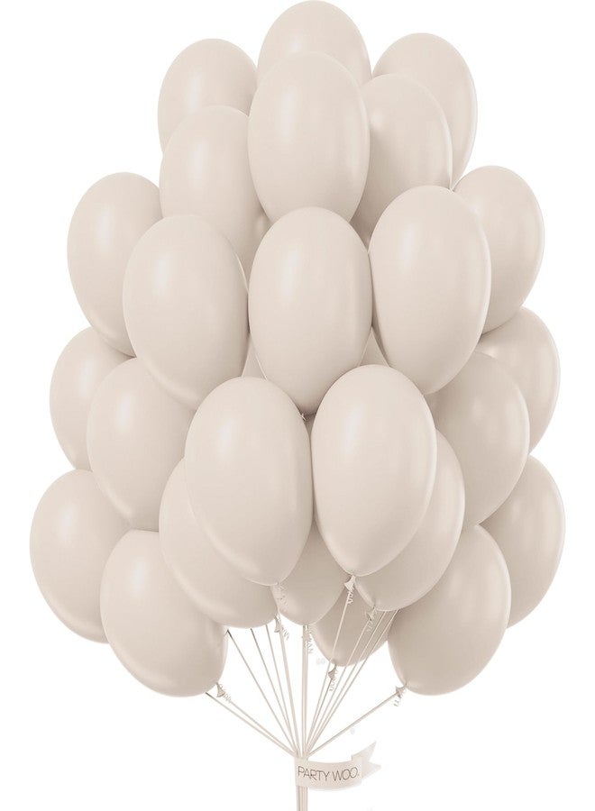 PartyWoo White Sand Balloons 51 pcs 12 Inch Beige Cream Ivory Off White Latex Helium Balloons for Wedding Bridal Graduation Baby Shower Gender Reveal Safari Birthday Party Decorations White-F12 - Image 1