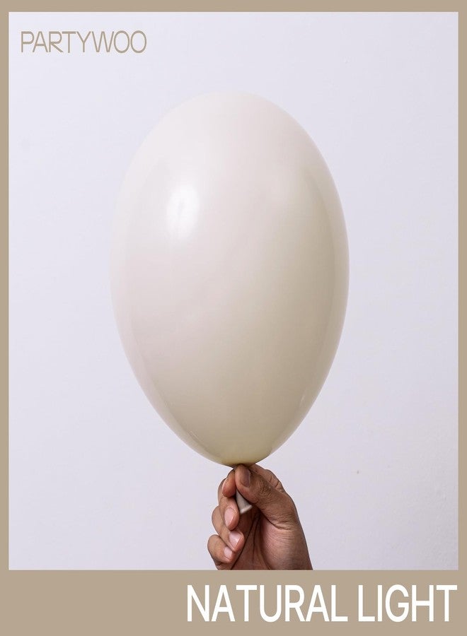 PartyWoo White Sand Balloons 51 pcs 12 Inch Beige Cream Ivory Off White Latex Helium Balloons for Wedding Bridal Graduation Baby Shower Gender Reveal Safari Birthday Party Decorations White-F12 - Image 2