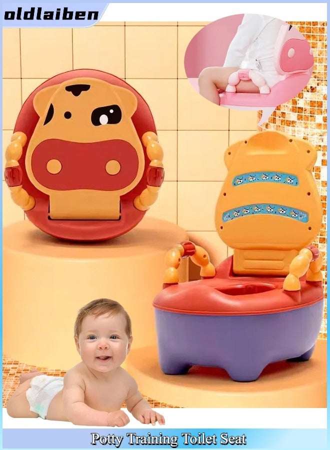 الدليبن مقعد تدريب على استخدام النونية، مقعد مرحاض للأطفال، مقعد نونية أطفال، مقعد تدريب على استخدام النونية محمول برسوم كرتونية لطيفة، مقعد تدريب الأطفال الصغار على استخدام النونية مزود بفرشاة ومقبض، للأطفال من عمر 0-4 سنوات رضع أطفال صغار أولاد وبنات - Image 1
