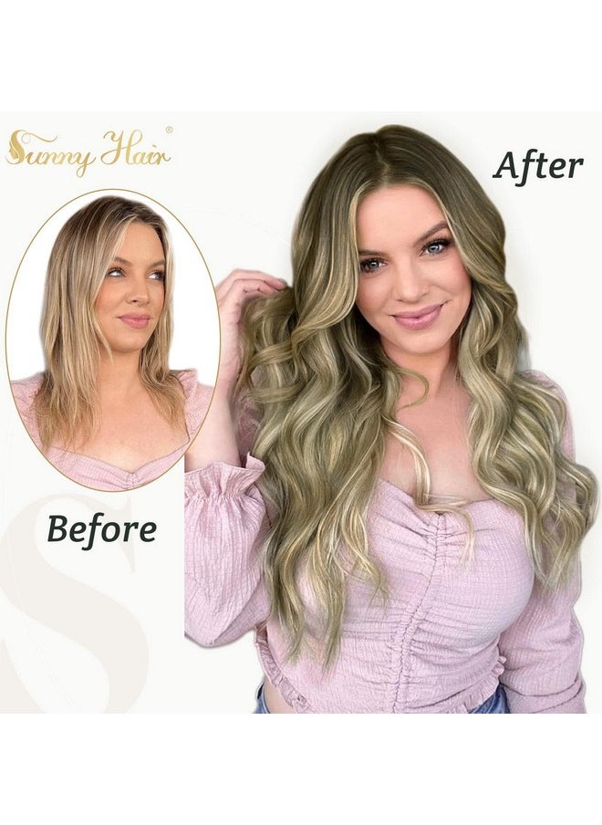 Sunny Hair Sunny U Tip Hair Extensions Brown Ombre 50G U Tip Hair Extensions Human Hair Dark Brown Balayage Light Brown With Light Blonde Hot Fusion Hair Extensions U Tip Brown Ombre 14Inch 50S  - Image 4