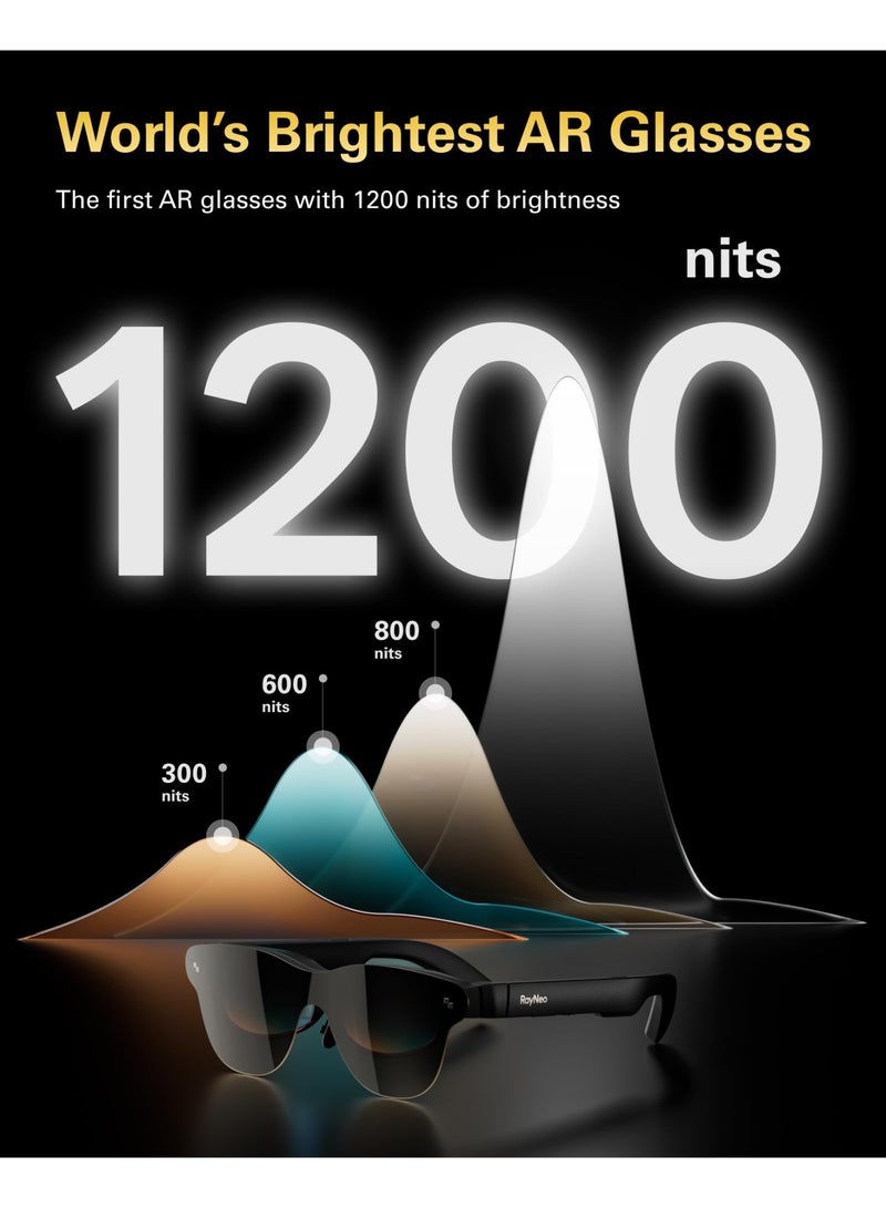 RayNeo Air 3s Pro AR/XR Glasses - 201'' 1200 Nits 120Hz HueView 2.0 Video Display Glasses, Smart Gaming Glasses for iPhone 16,15/Android/Mac/Switch 2/PS5/SteamDeck - Next-Gen Personal Theater - Image 2