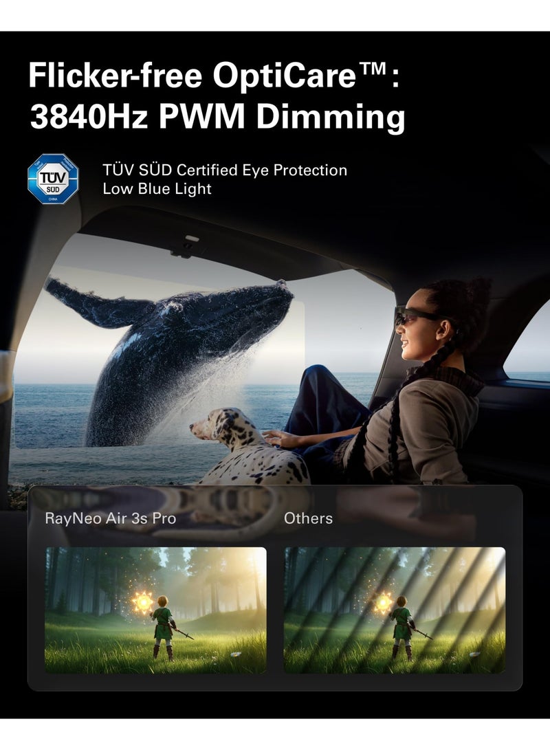 RayNeo Air 3s Pro AR/XR Glasses - 201'' 1200 Nits 120Hz HueView 2.0 Video Display Glasses, Smart Gaming Glasses for iPhone 16,15/Android/Mac/Switch 2/PS5/SteamDeck - Next-Gen Personal Theater - Image 5