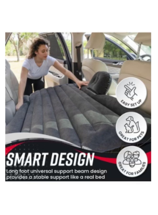 ELTRAZONE House Car Air Mattress Removable Black Backseat Air Bed with Air-Pump Portable Car Travel Bed with Pillows Fits Most Car Models for Travel Hiking Camping Trip & Outdoor Activities - Image 2