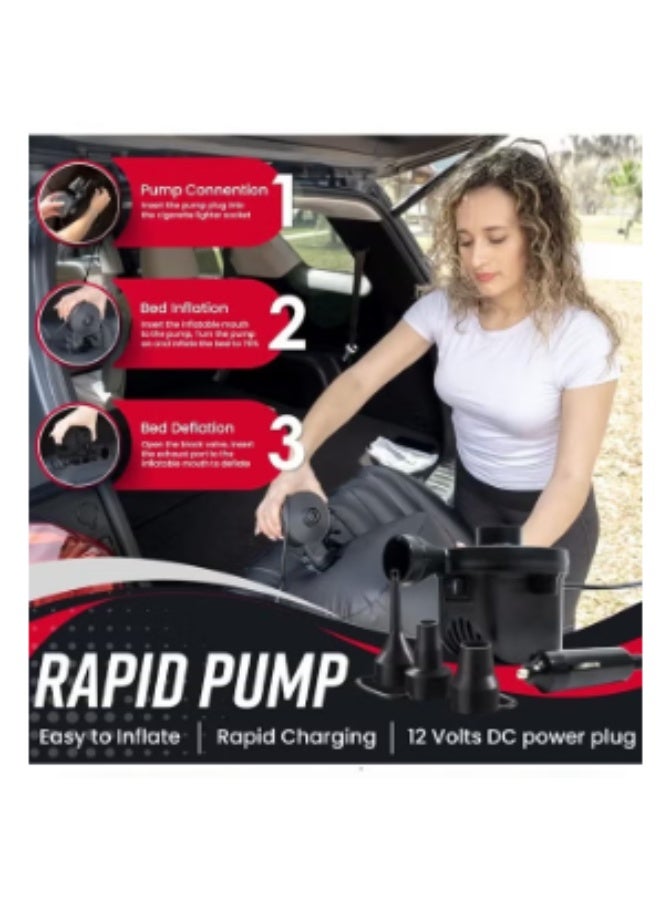 ELTRAZONE House Car Air Mattress Removable Black Backseat Air Bed with Air-Pump Portable Car Travel Bed with Pillows Fits Most Car Models for Travel Hiking Camping Trip & Outdoor Activities - Image 3