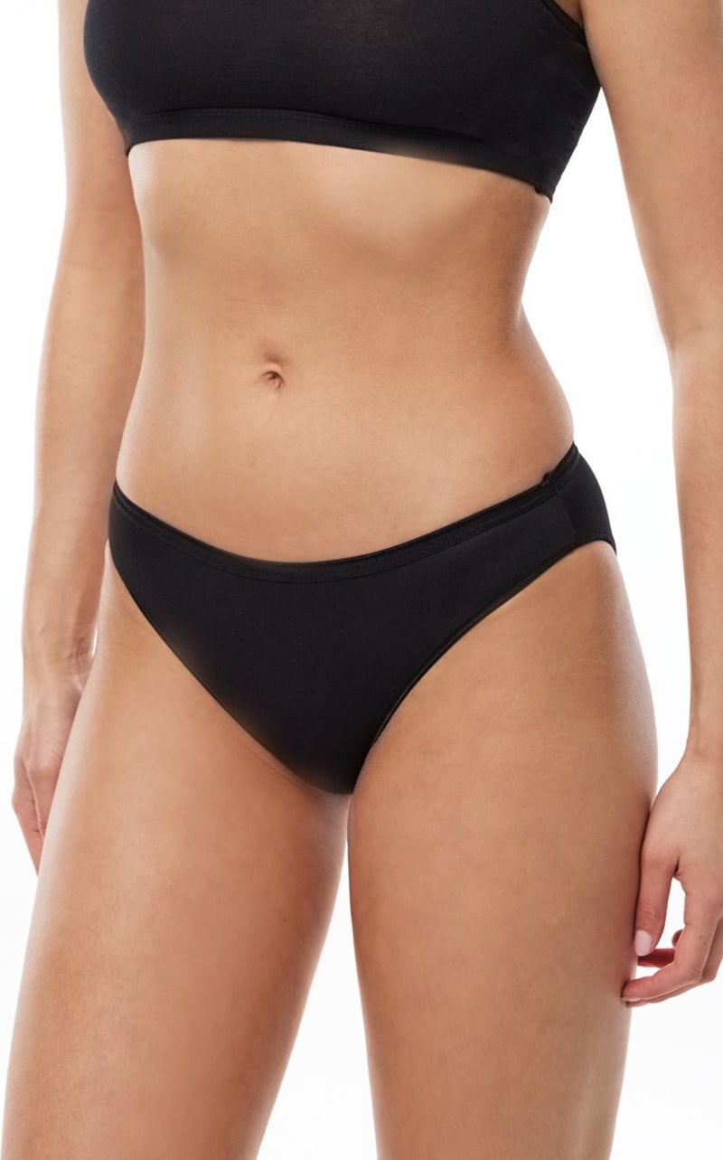 Malabadi Women Black 6 Pack Modal Bikini Slip Panties 155 - Image 1