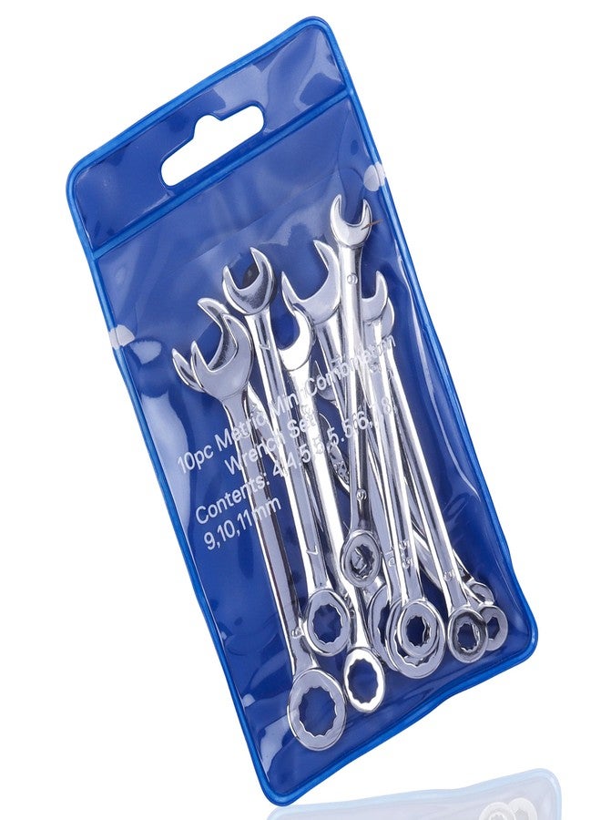 ياكاموز مجموعة مفاتيح ربط صغيرة من ياكاموز، مكونة من 10 قطع، بمقاس متري 4-11 مم، مفتوحة وطرف صندوقي، مجموعة مفاتيح ربط صغيرة - Image 1